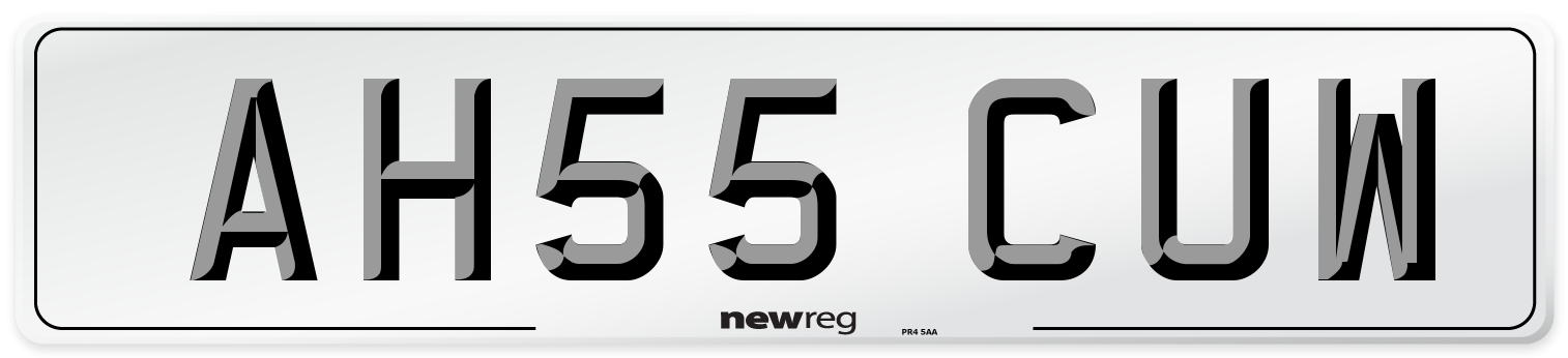 AH55 CUW Number Plate from New Reg